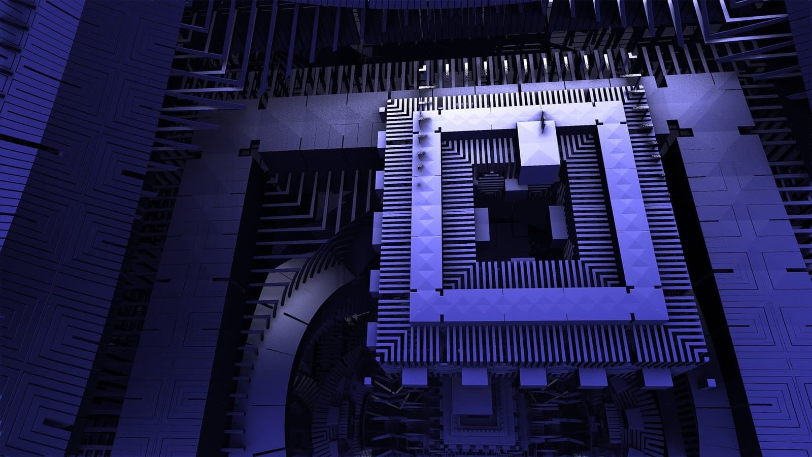 Quantum chip close-up used for a QAOA Max-Cut sample workflow