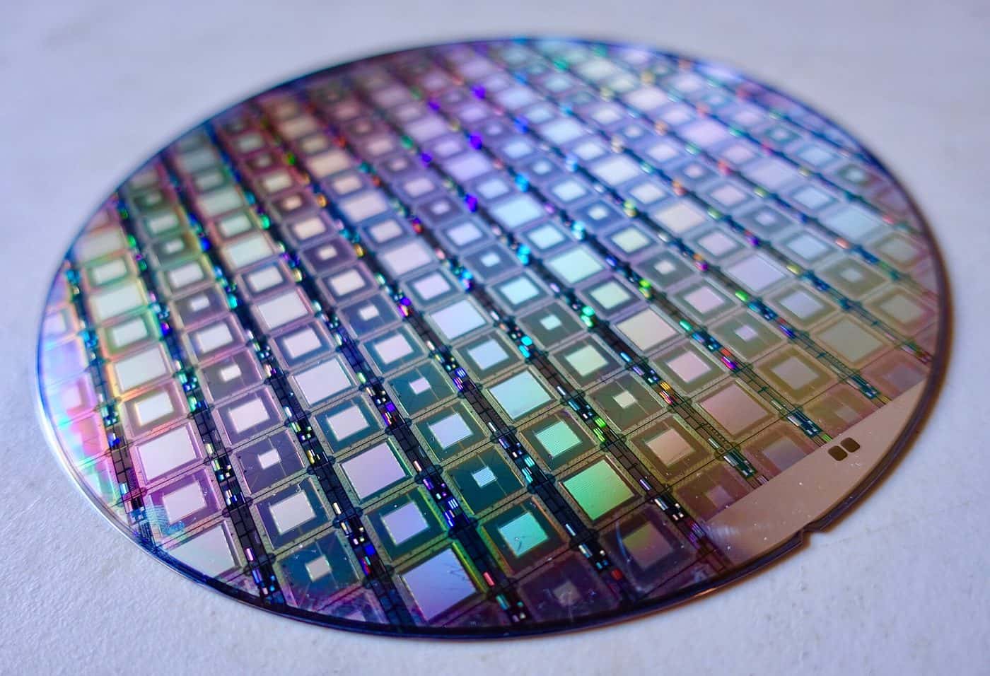 D-Wave quantum computing wafer photographed close up