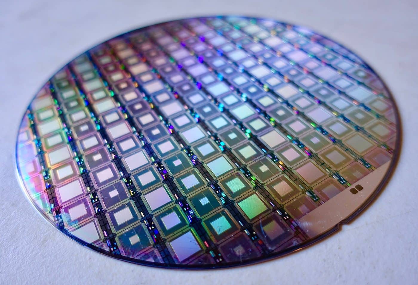 D-Wave quantum computing wafer photographed close up