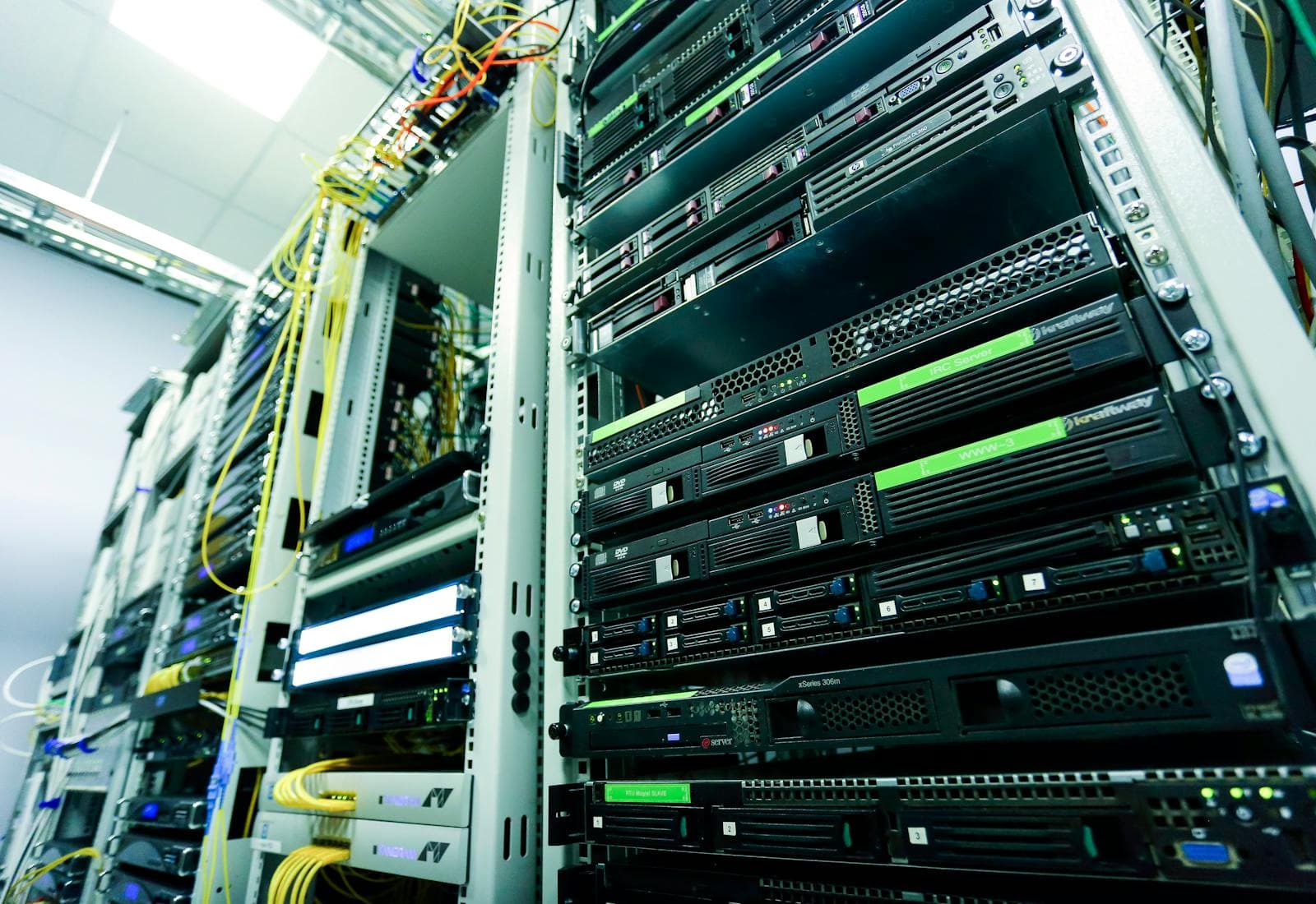 Server racks in a production infrastructure room.