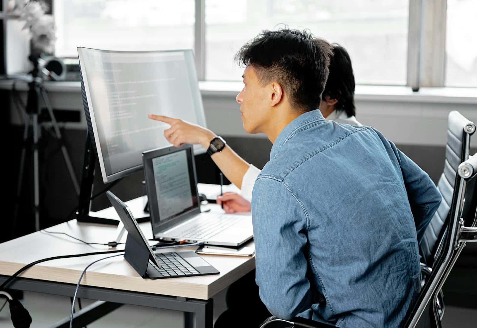 Developer workstation with code and product work