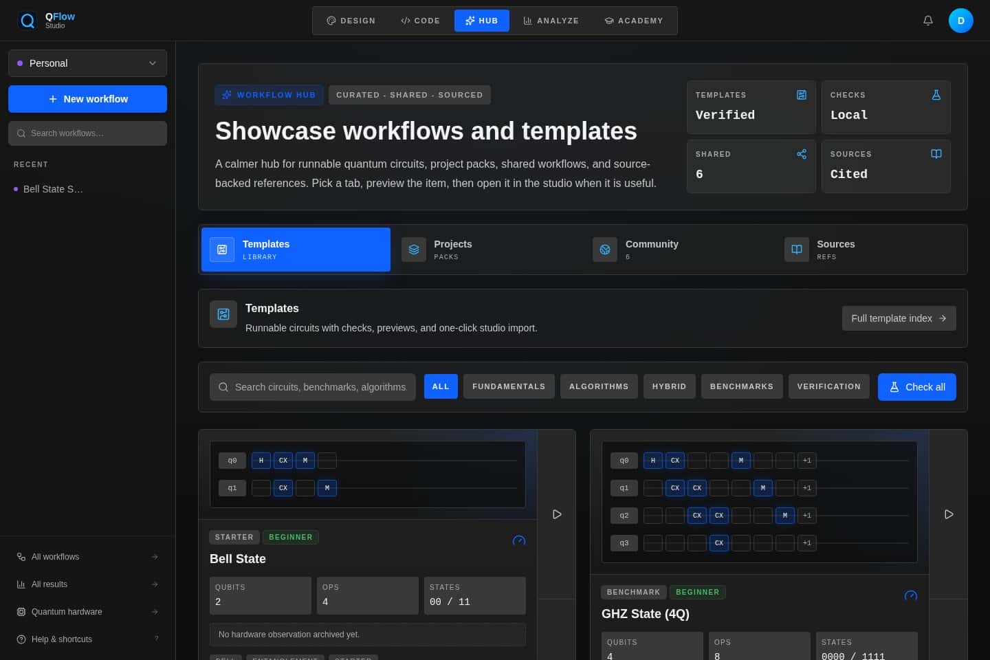 QFlow Studio workflow blueprint library