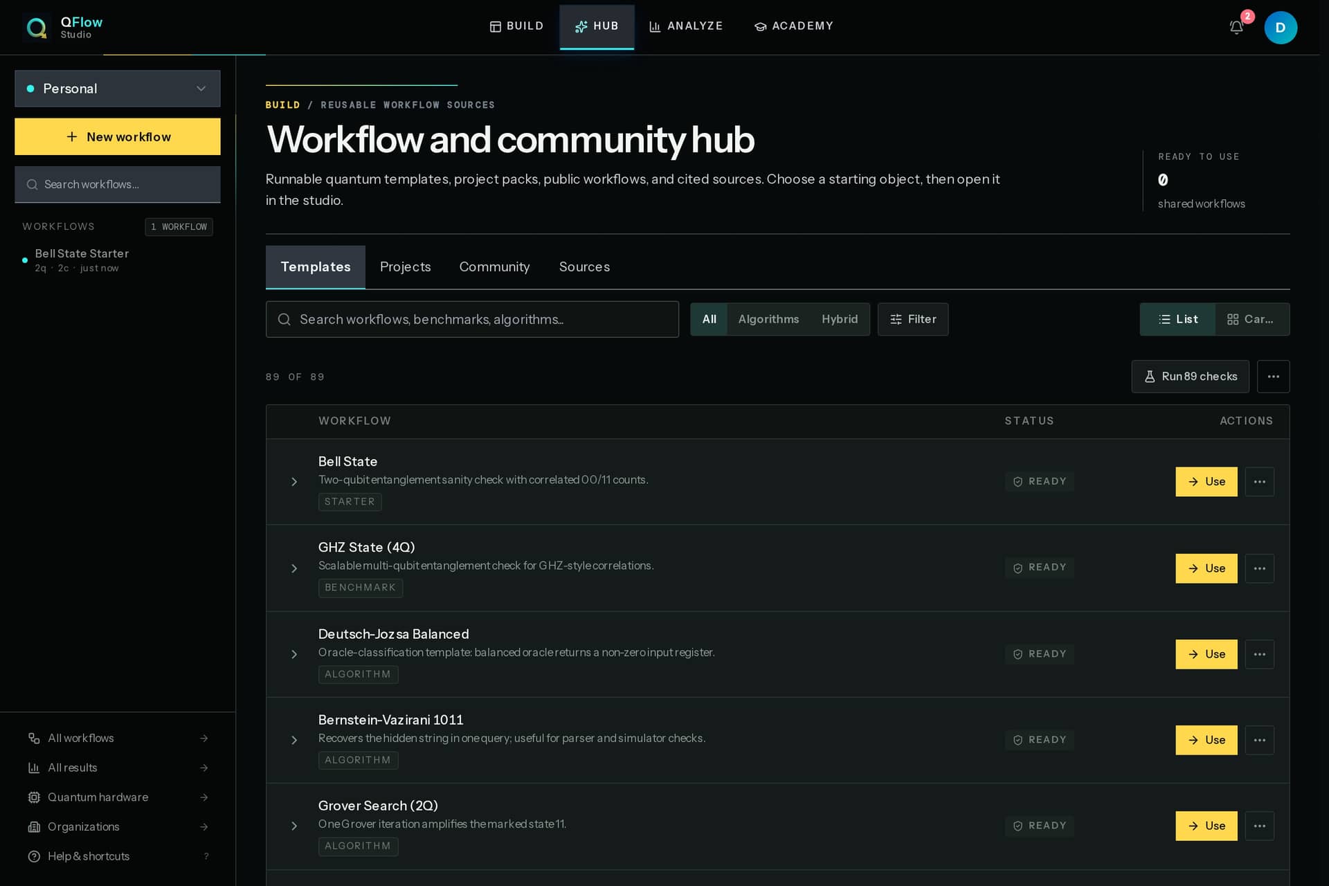 QFlow Studio workflow blueprint library