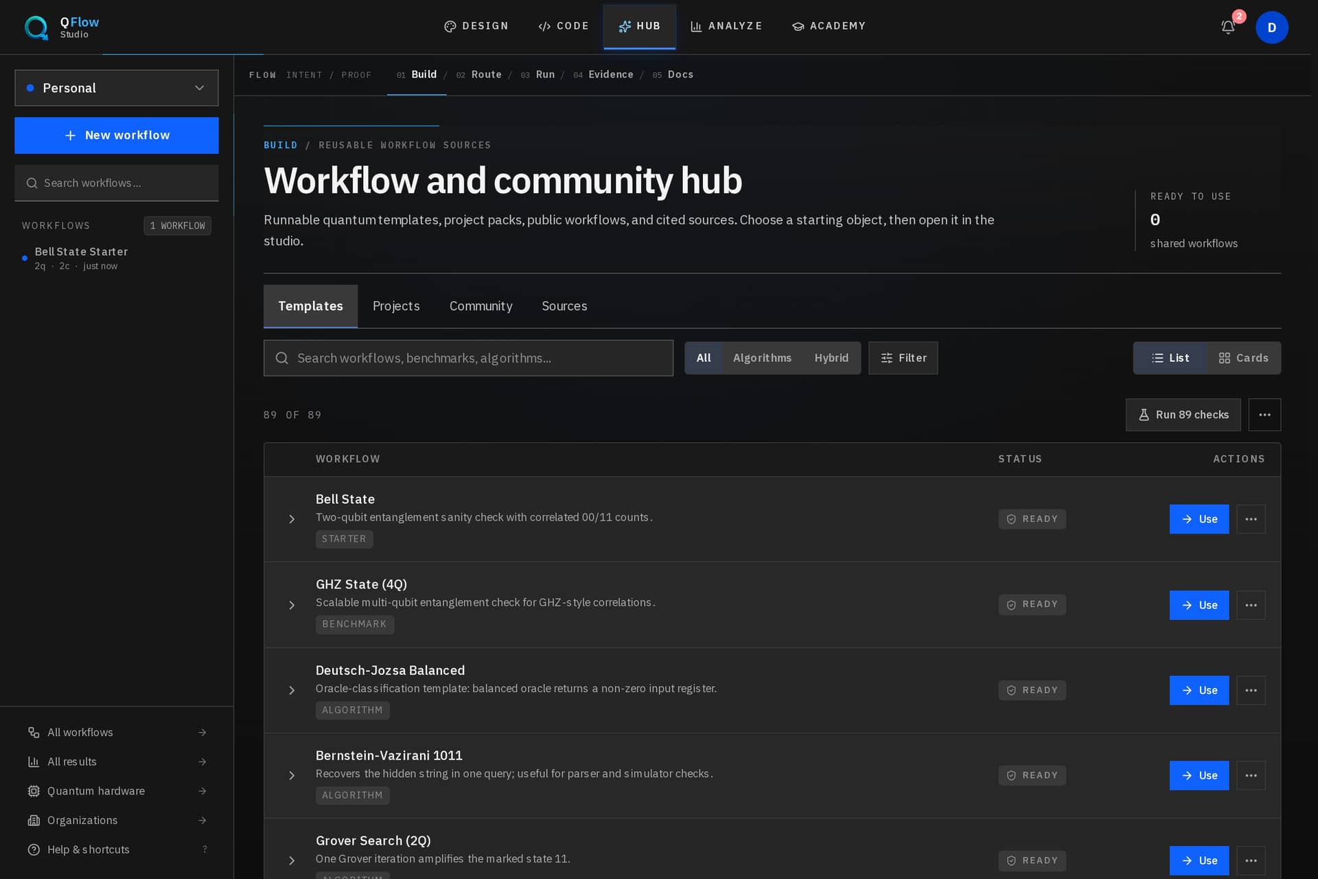 QFlow Studio workflow blueprint library