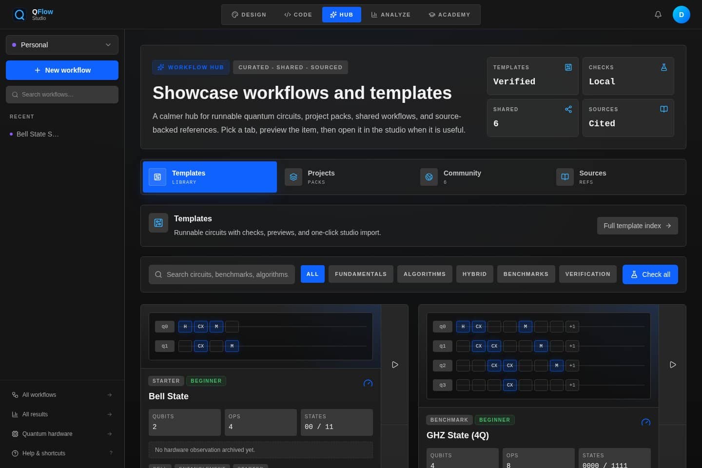 QFlow Studio workflow library with blueprints and starter workflows