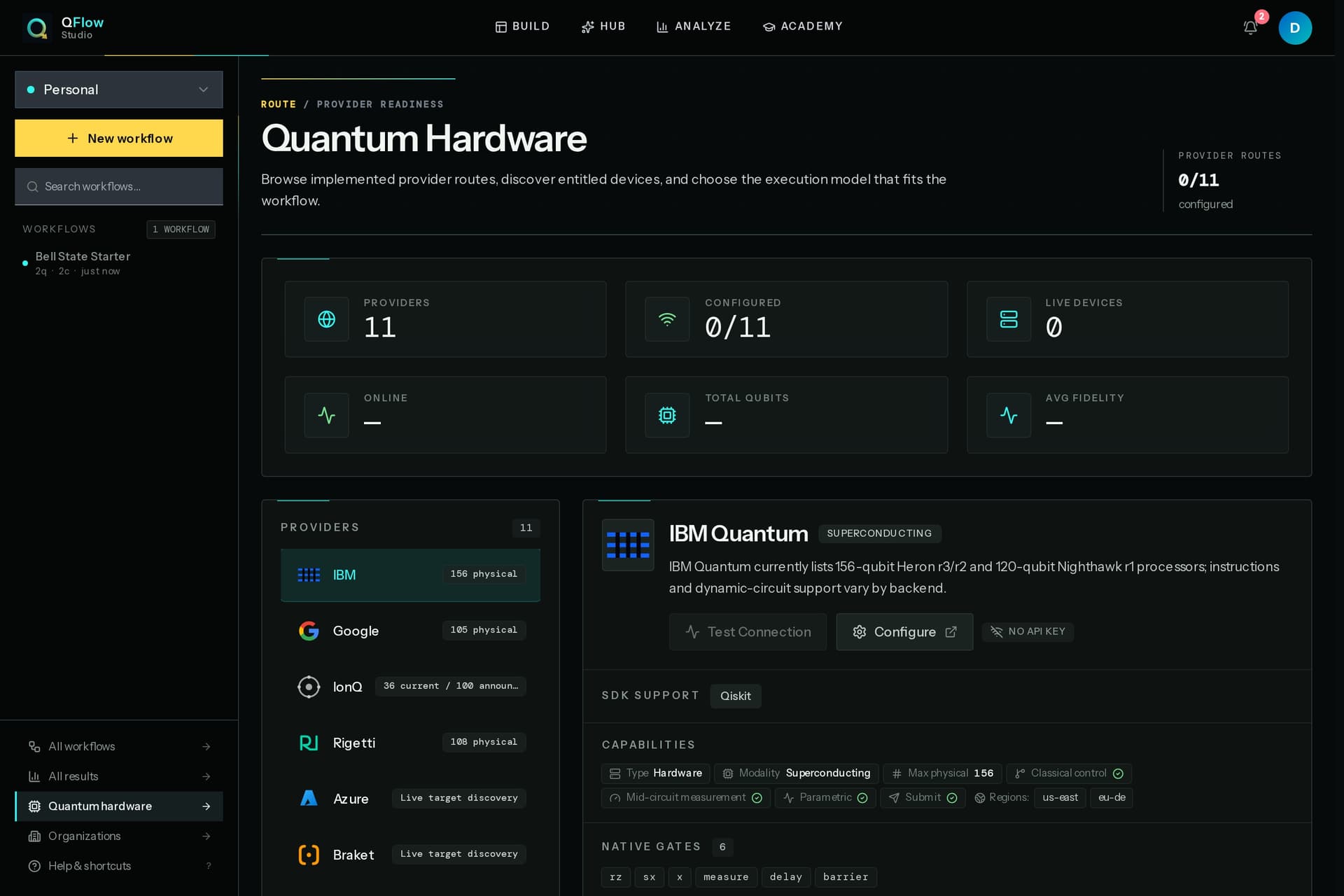 QFlow Studio Produktansicht fuer Quantum Plattform Workflow Vergleich