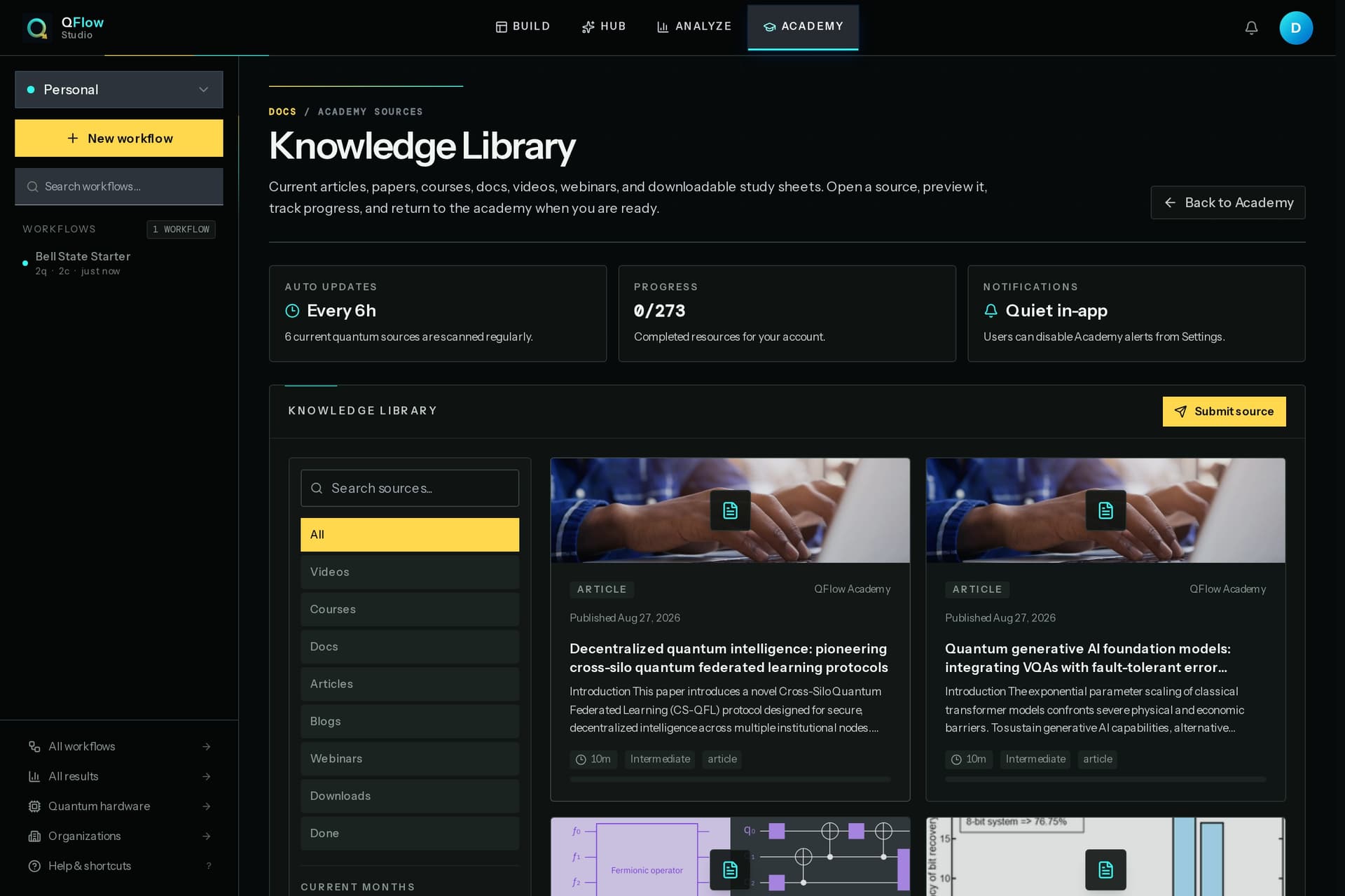 Teacher resource submission screen in QFlow Studio.