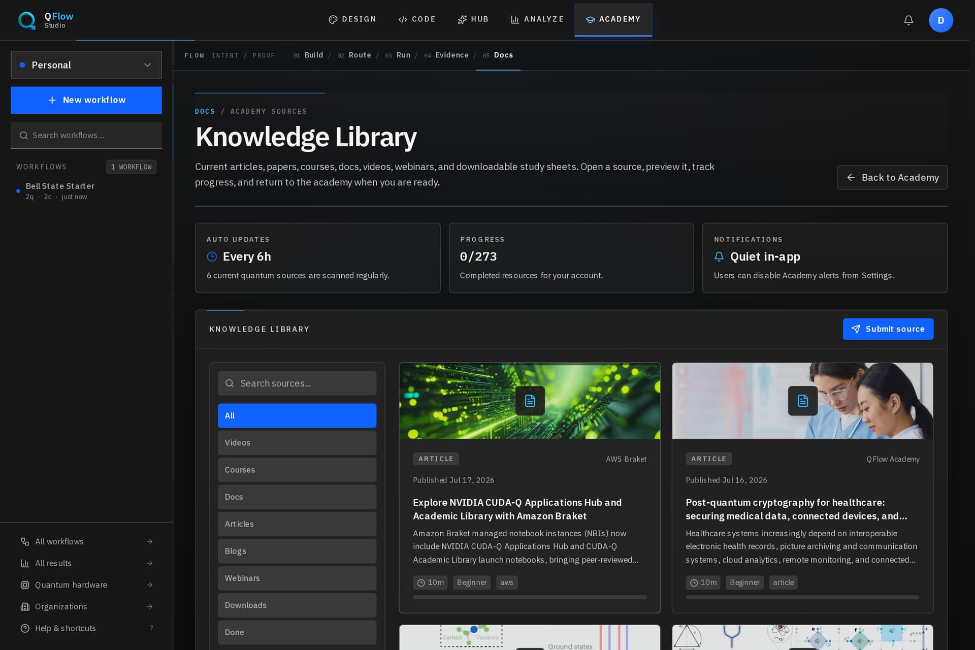 Teacher resource submission screen in QFlow Studio.