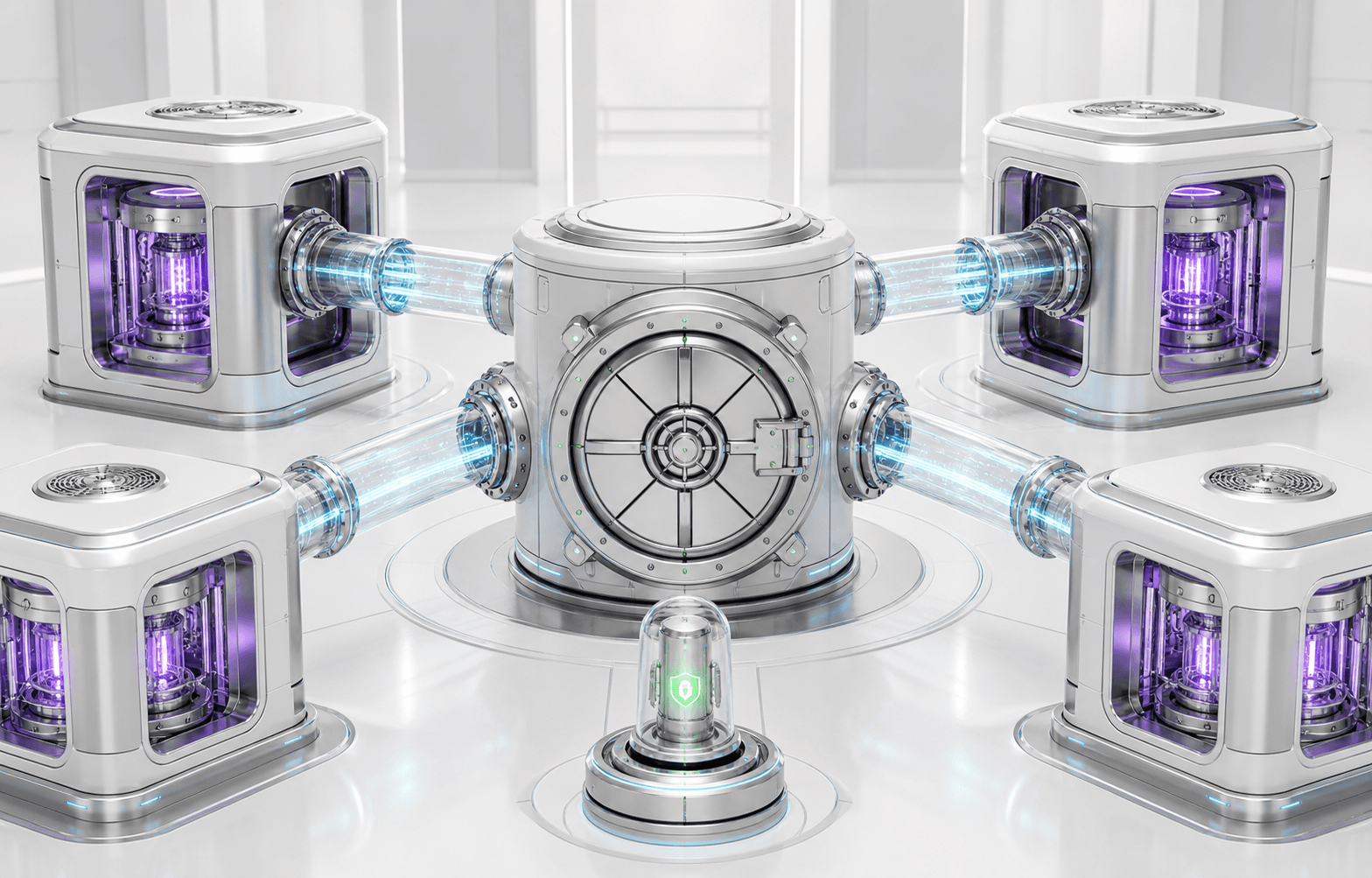Abstract secure provider connections around a central quantum workflow vault